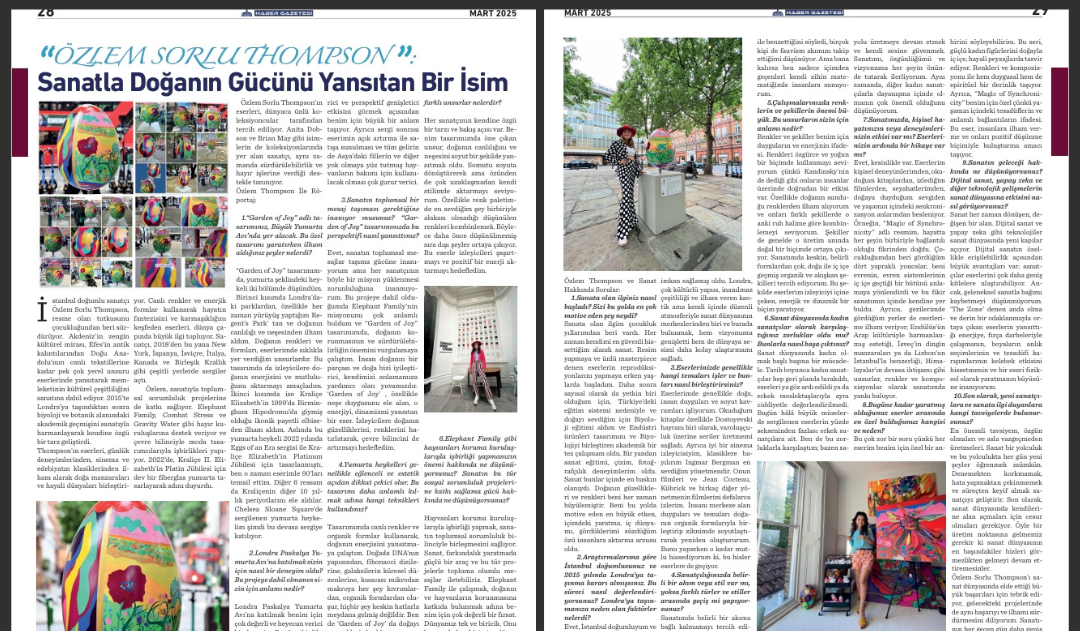 YEREL HABER GAZETESİ'NDE ÖZLEM THOMPSON RÖPORTAJI